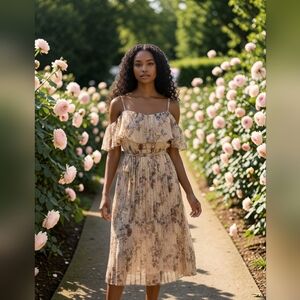 Candleite Floral Maxi Dress - Cream and Blue & Gold Floral